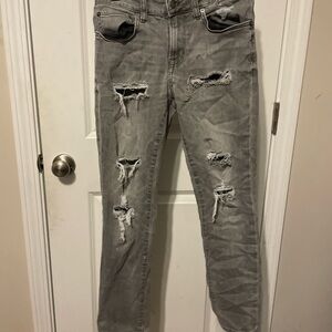 Aeropostale Distressed Gray Skinny Jeans